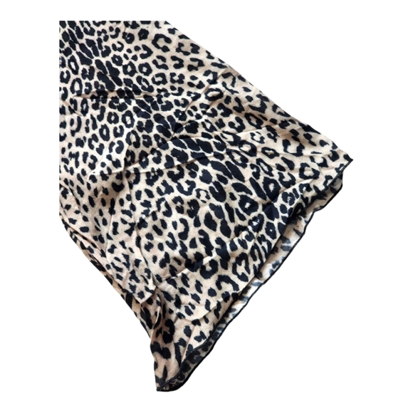 Chaser Leopard Print Bell Sleeve Blouse Tunic Top Size M Neutral Boho Chic - Picture 3 of 5